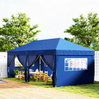 Outsunny - Tente gazébo de réception d'extérieur à pliage facile 10 pi l x 20 pi L - Bleu-Armature en acier avec revêtement en poudre pour une utilisation durable