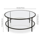 Hudson&Canal - Table basse ron Sivil 91 cm de large avec plateau en verre - Bronze noirci-9