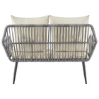 Manhattan Comfort - Ensemble de conversation moderne Portofino pour patio, 4 personnes, avec table basse - gris et crème - ensemble de 4-Assemblage à domicile requis Tout le matériel inclus