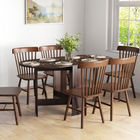HOMCOM - Table à manger ovale pliante avec abattants, gain de place pour 4 à 6 personnes - brun vieilli-La longueur ajustable permet de libérer de l’espace pour des activités comme les devoirs, les loisirs créatifs ou les jeux 
