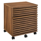 Modway - Render Bois Ensemble de bureau et d’armoire à dossiers - Noyer-Assemblée requise