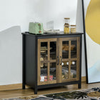 HOMCOM - Buffet de cuisine 31,5 po L - noir-Peut être utilisé comme table basse, meuble bar, desserte de salle à manger ou meuble TV 