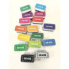 Ashley Productions - Mini-effaceurs non magnétiques pour tableau blanc, Boucles à craie, lot de 16-Des designs amusants et colourés