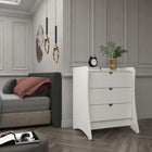 Manhattan Comfort - commode Coney 27,55" style milieu du siècle moderne - blanc-Comprend 3 tiroirs spacieux avec un mécanisme de glissement simple de 0,75