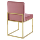 Modway - Carriage Performance Velvet Chaise à manger Ensemble de 2 - Rose Poussiéreuse d’Or-Rembourrage en mousse dense