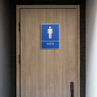 Futech - Panneau de toilettes homme avec braille - Bleu - Paquet de 2-Application adhésive incluse pour le montage