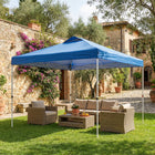 Outsunny - Auvent pliant imperméable 9.8 pi l x 9.8 pi L - Bleu-Le tissu Oxford 210D enduit d'argent avec UPF 50+ offre une protection solaire supérieure