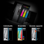 Epson - Cartouche d'encre DURABrite Ultra T842 - capacité standard - Noir-Modèles compatibles: WF-3920, WF-3925, WF-4920, WF-4930, WF-4933, WF-4935