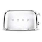 SMEG - Toaster Rétro À Long Slot 4 Tranches - Argent-12 niveaux de grillage différents pour de meilleurs résultats , fonction de décongélation , fonction de réchauffage , fonction bagel pour griller uniquement un côté de la tranche.