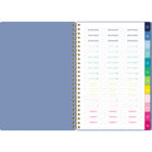 AT-A-GLANCE - Agenda hebdomadaire/mensuel Emily Ley bleu français 2025 - 8 1/2 po H x 5 3/8 po l - Bleu - Bilingue-Le design de la couverture bleu français est mis en valeur par un badge de date bordé d'accents dorés 