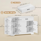 HOMCOM - Buffet moderne 44 po avec tiroir et étagères latérales de rangement - blanc-Le design polyvalent sert également de bar à café, de station de préparation ou de meuble TV 
