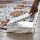 Modway - Entourage Treillis marocain floraux vieillis Kensie Tapis de comédie 8 pi l x 10 pi L - Ivoire Bleu Rouge Orange Jaune-Polypropylène 100% Frise