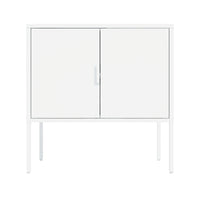 Manhattan Comfort - Ava 23,6 po Buffet d’Appoint Moderne - Blanc-Armoire d’appoint moderne en métal parfaite pour le rangement et l’organisation