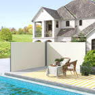 Outsunny - store latéral double rétractable - blanc crème-Fonction rétractable automatique facilement actionnée avec la poignée
