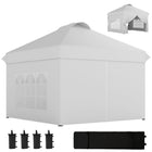 Outsunny - Tente auvent d'extérieur pliante 10 pi l x 10 pi L avec 4 parois latérales - Blanc-Tente de fête 10 po x 10 po avec 4 parois amovibles, idéale pour une utilisation lors d'événements en plein air
