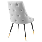 Modway - Adorn Touffe Performance Velvet Fauteuil d’appoint de salle à manger - Gris clair-Livré entièrement assemblé