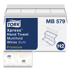 Tork - Xpress Essuie-mains plié doux blanc H2 - 3 panneaux - 2 plis - 16 paquets par caisse-Capacité d’absorption rapide aidant à contrôler l’usage