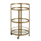Hudson&Canal - Chariot de bar rond Hause 21"W - Laiton-Nettoyer avec un chiffon doux et sec, sans produits chimiques agressifs ni produits de nettoyage abrasifs