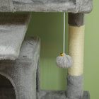PawHut - Arbre à chat 54 po avec poteaux à griffer, condos - gris clair-Couleur : gris clair, blanc crème 