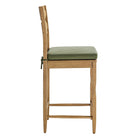 Modway - Jax Bois de chêne Tabouret de comptoir avec dossier ondulé en rasoir et coussin in Sauge du chêne altéré-Conception sans bras