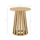 Manhattan Comfort - Lot de 2 tables d’appoint modernes Layla 90 cm - Chêne naturel-Base conique à lattes unique offrant stabilité et touche moderne