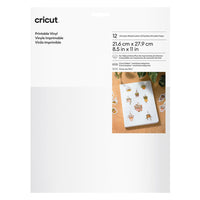 Cricut - Vinyle imprimable 8,5" x 11" - Transparent - Paquet de 12-12 feuilles de 21,6 cm x 27,9 cm (8,5 po x 11 po)

