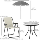 Outsunny - Ensemble de salle à manger de patio avec parasol - ensemble de patio extérieur pliant - crème-Tissu 550 gsm plus résistant à l’usure ou à la déchirure