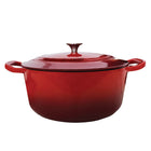 JS Gourmet - Casserole 5,5 Qt – Rouge cerise-Construction durable en fonte