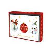 Pierre Belvedere -  Cartes de Noël - 3 Boules De Noël - Anglais - Paquet de 20-Cartes et enveloppes de haute qualité pour la saison des fêtes