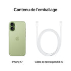Apple - iPhone 17 - 512 Go - Sage - Bell et Virgin Plus-CONÇU POUR APPLE INTELLIGENCE - Personnel, privé, puissant. Écrivez, exprimez-vous et faites-en plus sans effort