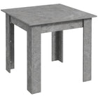 HOMCOM - Table à manger carrée pour 2 personnes, pour cuisine et salon - gris ciment-Style moderne avec finition effet ciment, s’harmonise parfaitement avec la plupart des décorations d’intérieur 