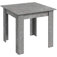HOMCOM - Table à manger carrée pour 2 personnes, pour cuisine et salon - gris ciment-Style moderne avec finition effet ciment, s’harmonise parfaitement avec la plupart des décorations d’intérieur 