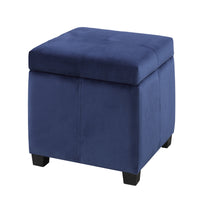 Brassex - Lenox Ottoman de rangement  - Bleu marine-Profil mince