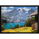 Mountain Lake - Toile encadree - 31" x 22"-Impression d'art de haute qualité avec passe-partout et encadrement professionnel