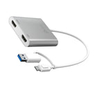 j5Create - Adaptateur multi-moniteur USB-C vers double HDMI - Argent-Compatible avec les ordinateurs portables macOS et Windows compatibles USB-C