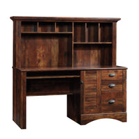 Sauder 62"W La Collection Harbor View Bureau - Finition Curado Cherry-Tablette coulissante pour clavier et souris avec glissières métalliques et butées de sécurité pour la sécurité de toute la famille