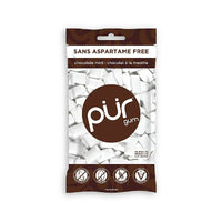 PUR - Sachet de gomme à mâcher à la menthe au chocolat - 77 g-Gomme à mâcher à saveur de menthe au chocolat