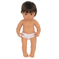 Miniland Educational - Poupée bébé 15 po anatomiquement correcte - Garçon caucasien - Brunette-Corps articulé