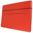 JAM Paper - Étui de transport pour dossiers minces avec fermeture à bande élastique - 9 1/4 x 1/2 x 12 1/2 - Rouge-Taille: 9,25 po x 0,5 po x 12,5 po