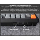 Keychron - Clavier mécanique sans fil K10 Max RGB - Échangeable à chaud - Commutateur marron - Disposition pleine taille - Noir-Rétroéclairage RGB personnalisable : Plongez dans un spectacle visuel avec 22 types de réglages de rétroéclairage RGB, vous permettant d'ajuster la teinte, la saturation, la luminosité et la vitesse des effets selon vos préférences.
