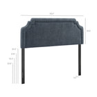 Modway - Magnolia Tissu rembourré Tête de lit Queen size - Bleu ardoise-Tête de lit capitonnée Queen size