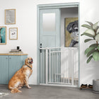 PawHut - Porte pour Chien à Traverser avec Petite Porte - 30"-41" L x 38" H-Dispose d'un verrouillage automatique et double, utilisation à une main