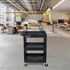 Luxor - Chariot utilitaire à trois plateaux cuvettes de 34" H Luxor ENDURA - 24" L x 18" P - noir-8
