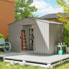 Abri de jardin Outsunny 9' x 6' avec kit de fondation-Fabriqué en acier galvanisé avec finition peinte pour une protection contre les intempéries
