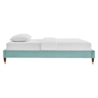 Modway - Harlow Performance Velvet Cadre de lit plateforme Queen, Monnaie-Système de soutien en lattes de bois