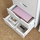HOMCOM - Classeur avec 5 roulettes et organisateur de rangement - blanc-Fabriqué en MDF de qualité pour plus de solidité 
