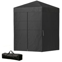 Outsunny - Tente auvent pliante compacte 5 pi l x 5 pi L - Auvent d'intimité portable UPF50+ - Noir-Conçu comme une cabine d'essayage temporaire, une tente de douche ou un abri de toilette portable