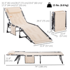 Outsunny - Chaise longue d’extérieur - chaise longue pliante - beige-Cinq niveaux d'inclinaison du dossier offrent à chaque utilisateur un angle adapté