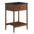 Modway - Zaire 24" Vanette de salle de bain - Noir noyer-MDF et caoutchouc
