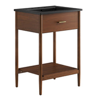 Modway - Zaire 24" Vanette de salle de bain - Noir noyer-MDF et caoutchouc